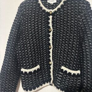 ba&sh Black and White Tweed Blazer